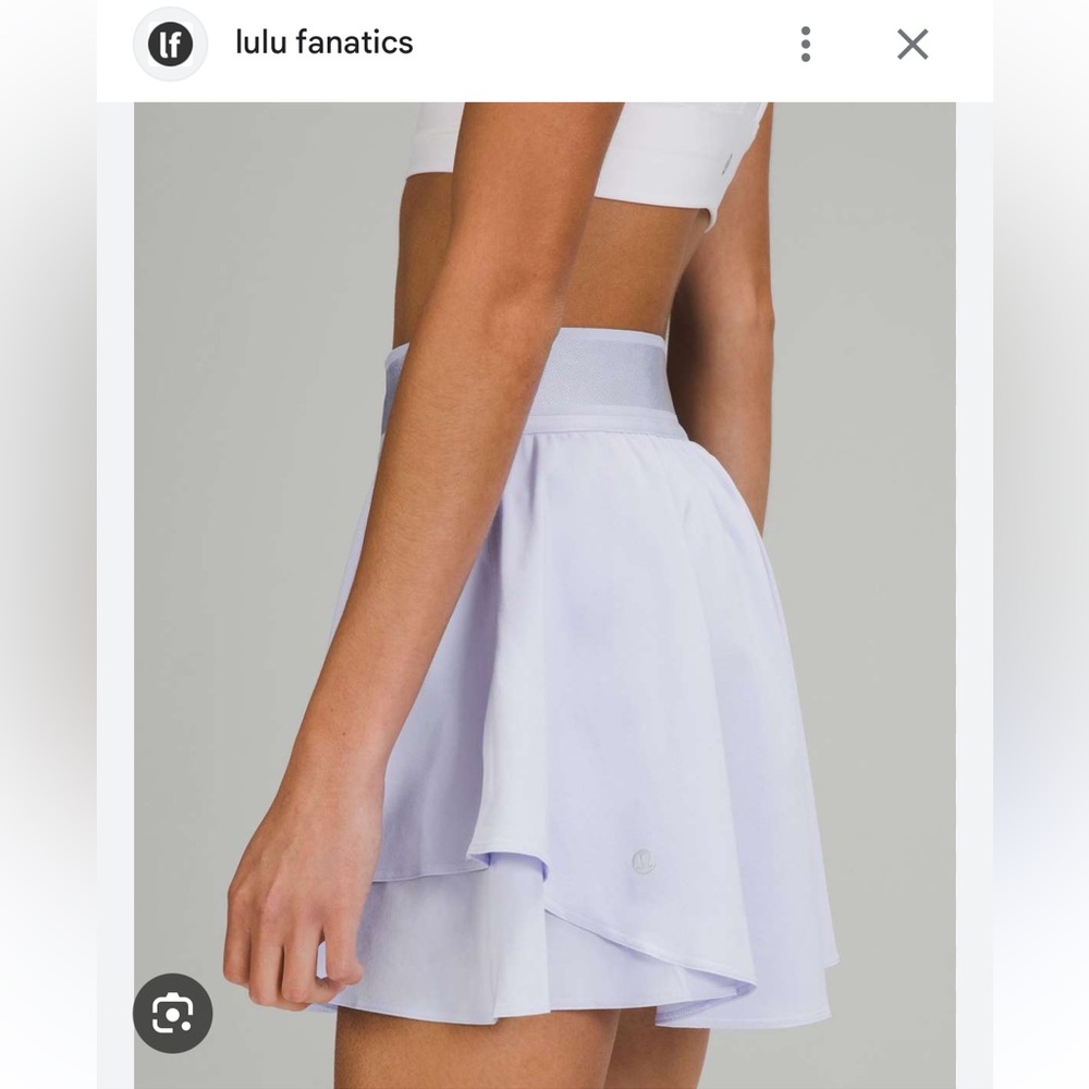 Lululemon Court Rival High Rise Skirt Sz 10 Long Pastel Blue Tennis Skort Golf - Picture 8 of 8